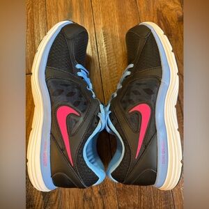 Nike Dual Fusion‎ ST3 Women Black Pink Blue Running Shoes 9.5 #657498-003